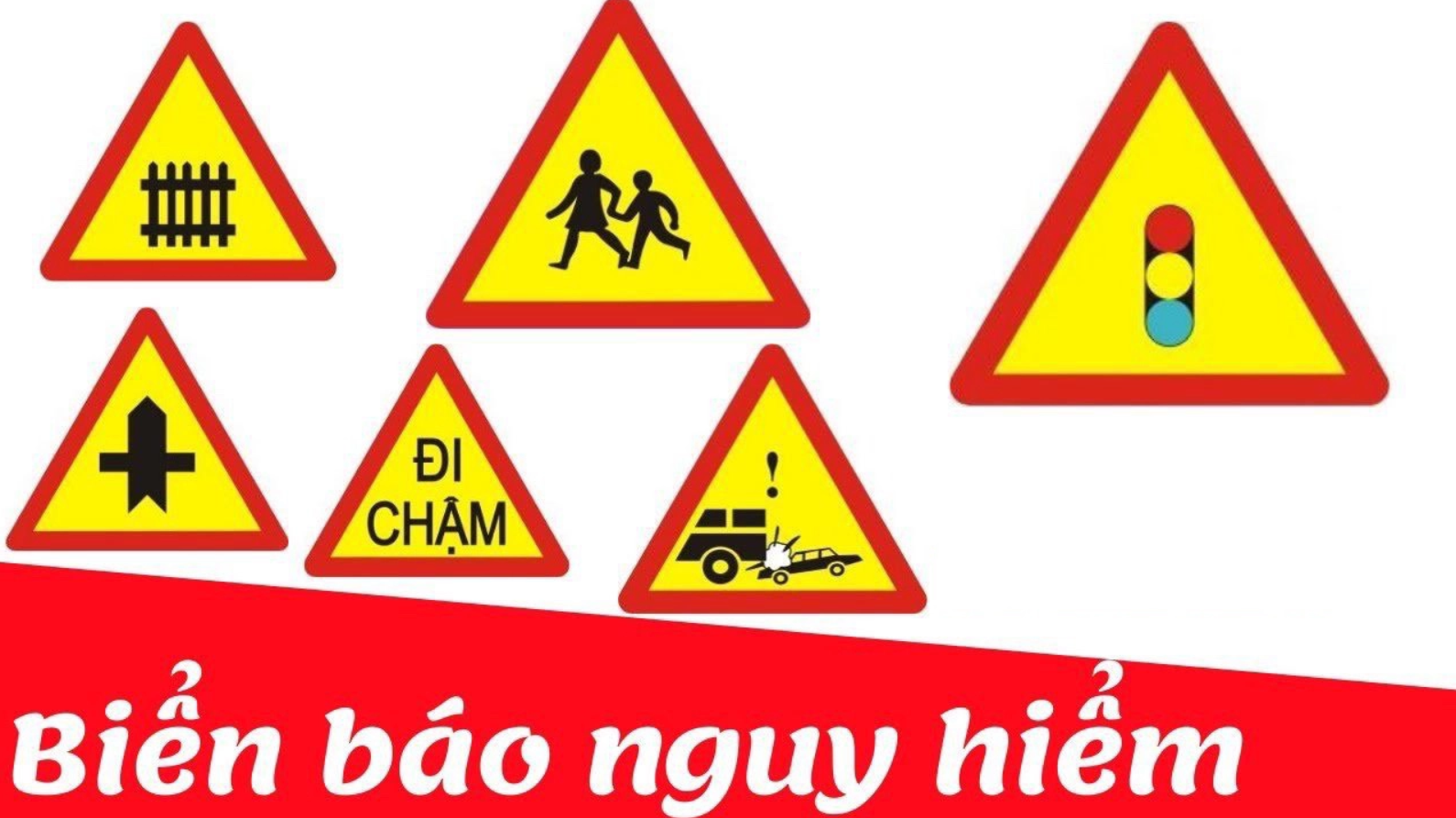 Biển báo nguy hiểm chủ yếu có dạng thế nào?