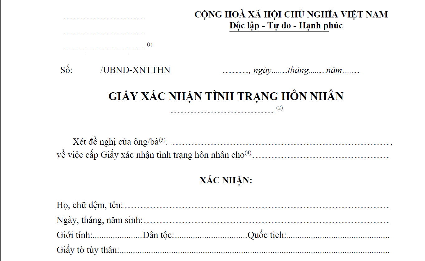 Giấy xác nhận tình trạng hôn nhân